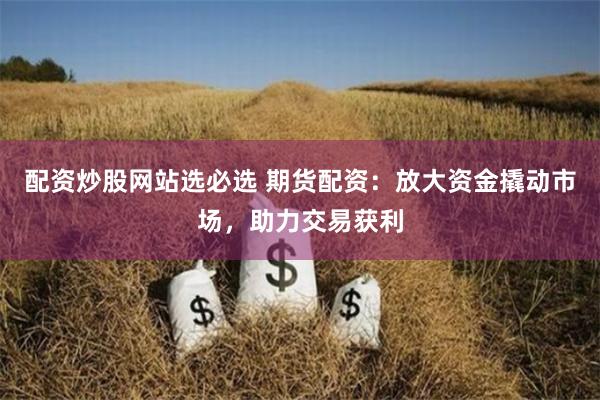配资炒股网站选必选 期货配资：放大资金撬动市场，助力交易获利